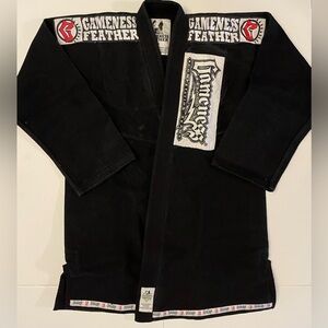 Gameness Feather A5 BJJ Gi Black Jiu Jitsu - With pants and white belt